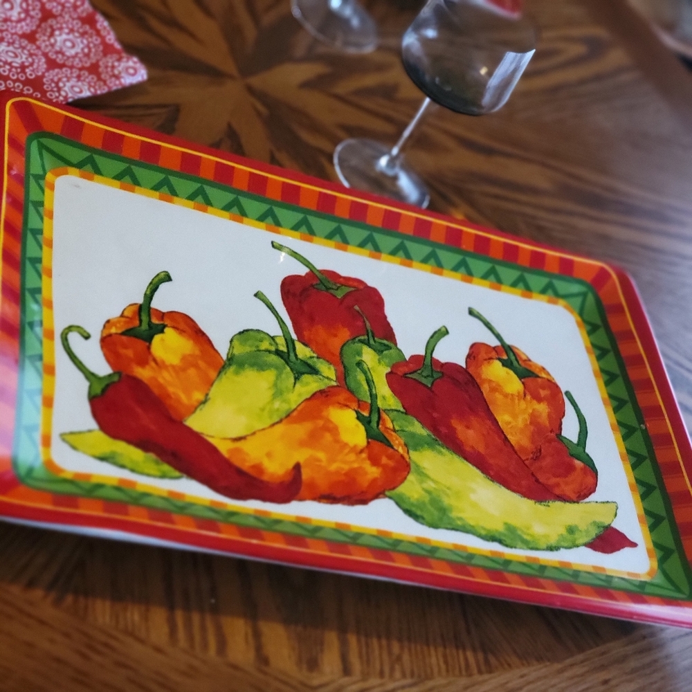 Chilli peppers retangular plate